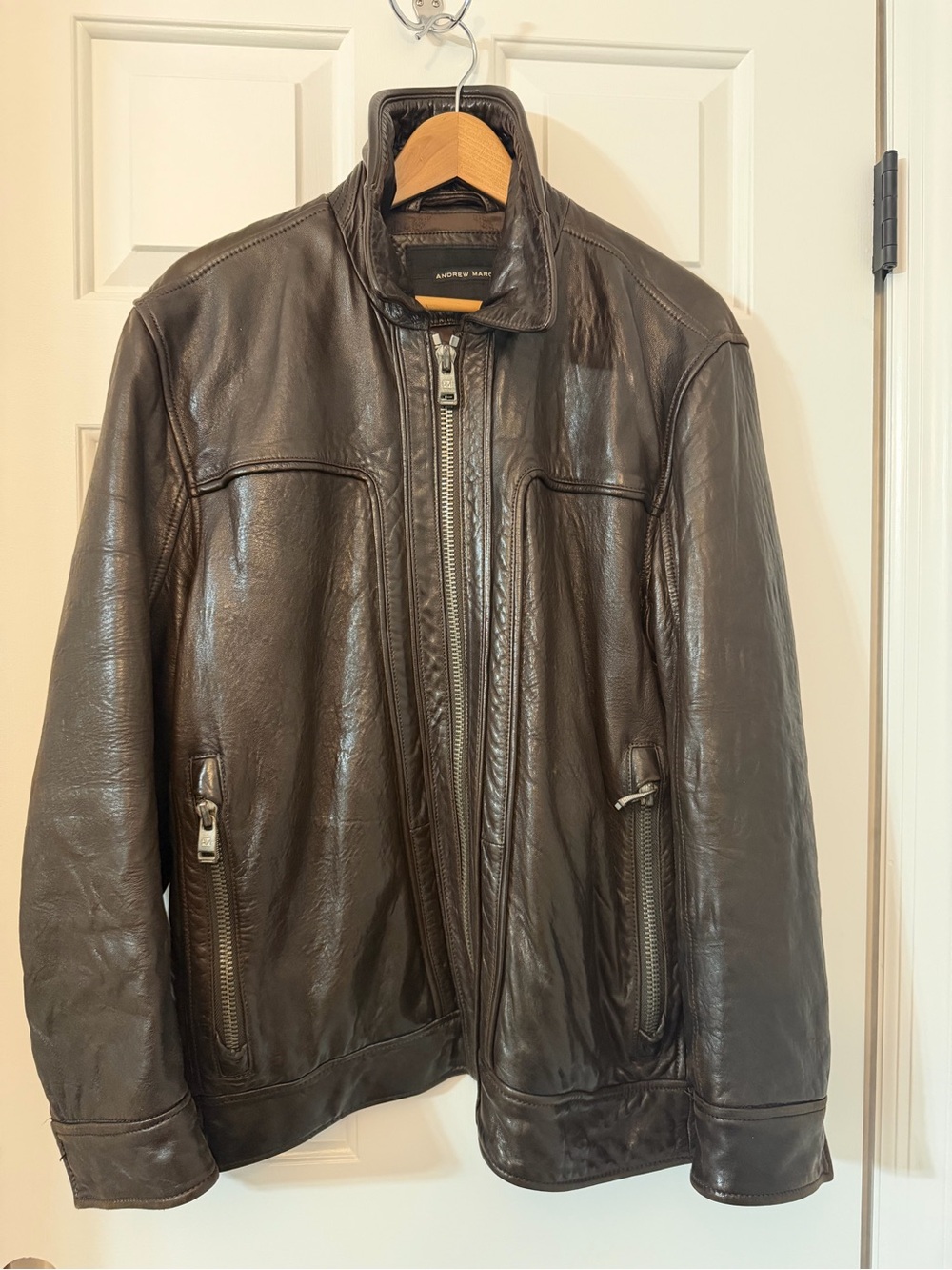 Andrew Marc Espresso Leather Jacket